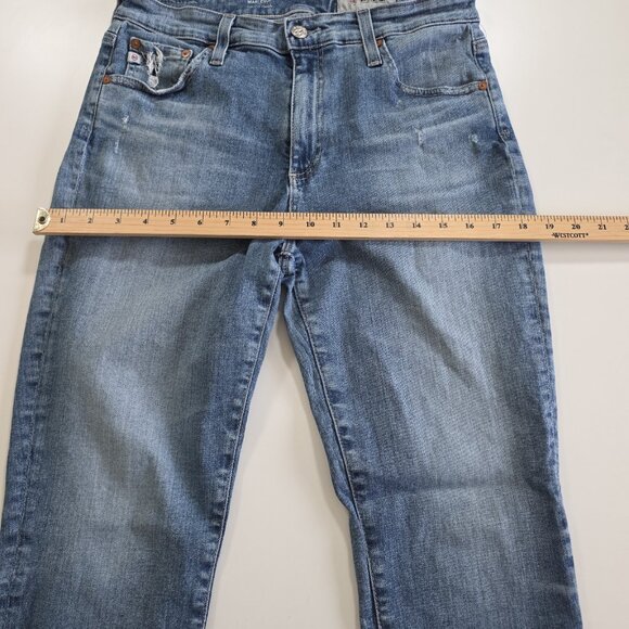 AG Adriano Goldschmied Jeans Womens 30R Blue High Rise Mari Crop Distressed Boho - Picture 6 of 16